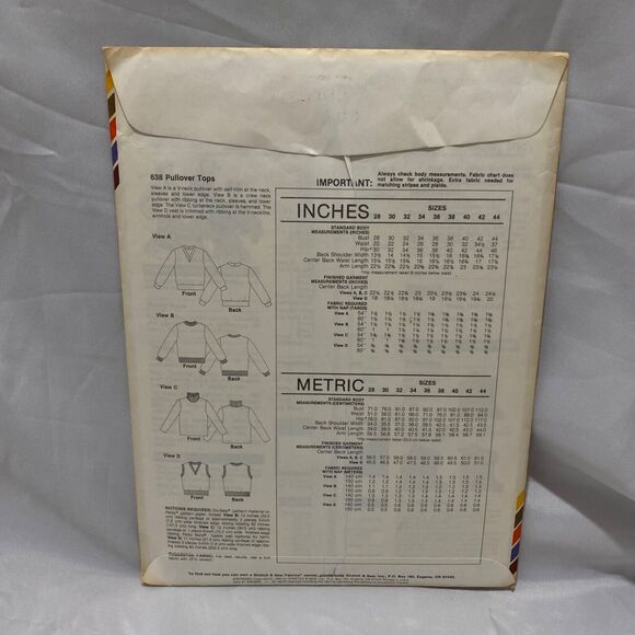 1980 Stretch and Sew Pullover Tops Design Patterns By Ann Person Vintage - Picture 5 of 9